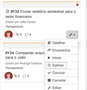 Estimativa - módulo Tarefas