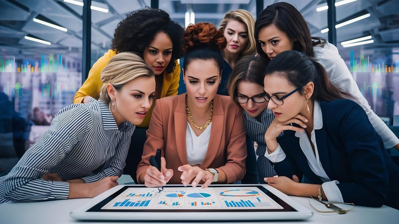 mulheres-de-negocios-de-conteudo-usando-tablet